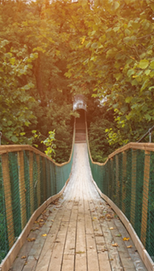 Hängebrücke aus Holz